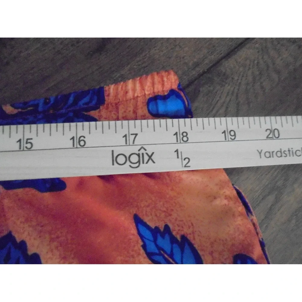 Ivy Crew Sport Swim Trunks Mens XL Orange Blue Tropical Floral Drawstring Shorts